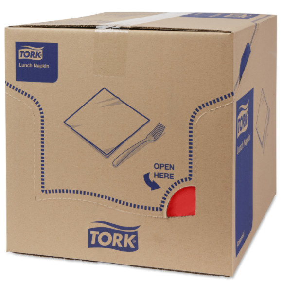 Tork Tork tissue servet 33x33cm 3-laags 1/4-vouw rood 10x150