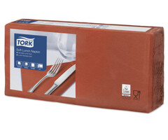 Tork Tork tissue servet 33x33cm 3-laags 1/4-vouw terracotta 10x150