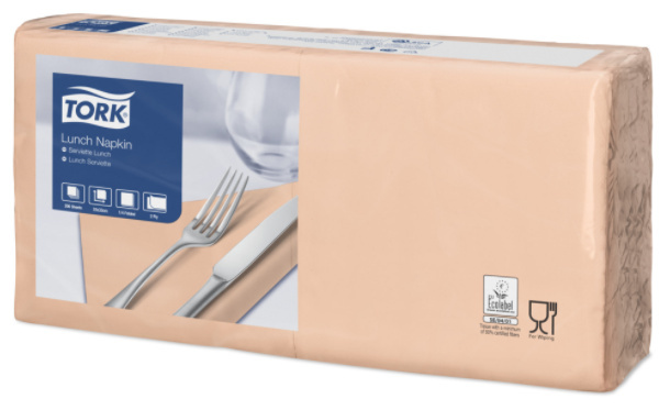 Tork Tork tissue servet 33x33cm 2-laags 1/4-vouw perzik 10x200