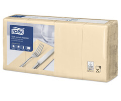 Tork Tork tissue servet 33x33cm 3-laags 1/8-vouw zand 10x150