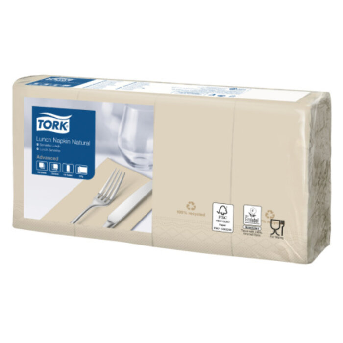Tork Tork Lunchservet 33x33cm 2-laags 1/8 vouw 10x200 Naturel