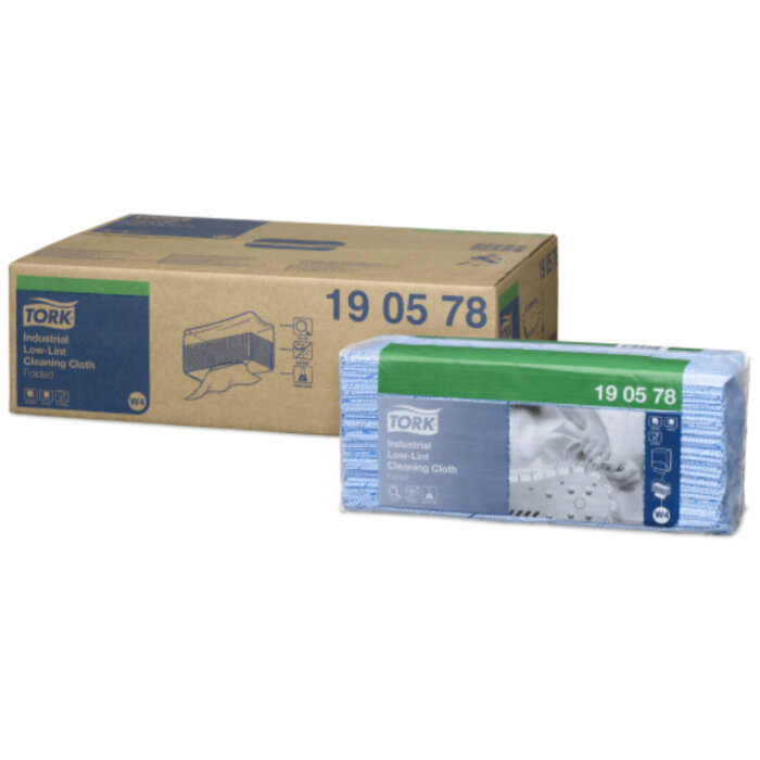 Tork Tork Industrial Low-Lint Gevouwen Reinigingsdoek Blauw W4