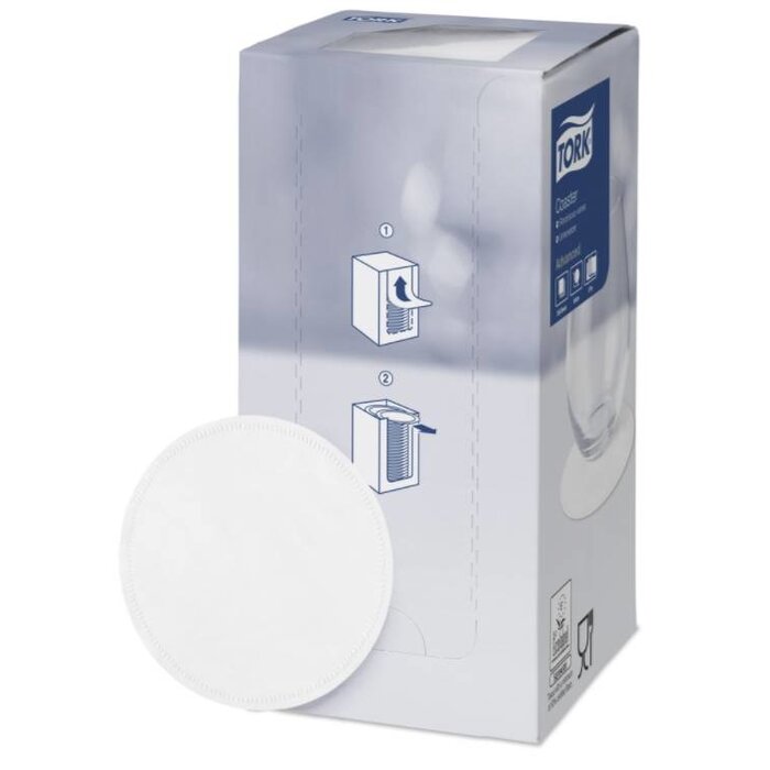 Tork Tork onderzetter 8-laags Ø9cm Wit 12x250