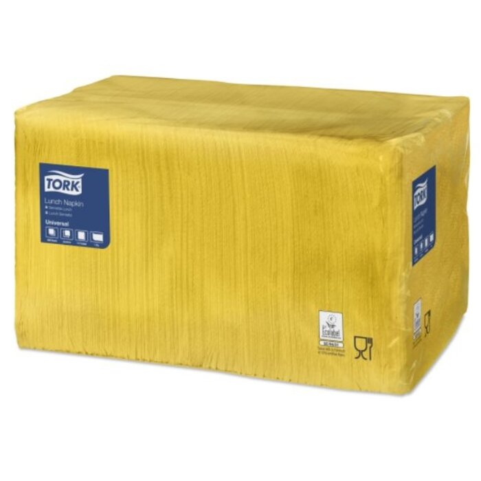 Tork Tork tissue servet 33x33cm 1-laags 1/4-vouw geel 9x500