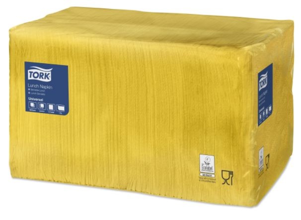 Tork Tork tissue servet 33x33cm 1-laags 1/4-vouw geel 9x500