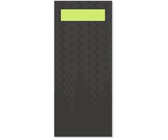 Tork Tork bestekzakje zwart met 2-laags servet lime 5x100