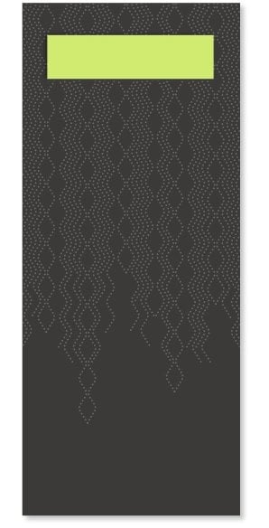 Tork Tork bestekzakje zwart met 2-laags servet lime 5x100