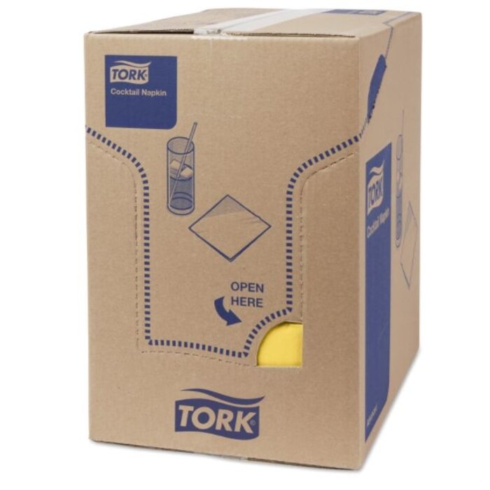 Tork Tork tissue servet 23x23cm 2-laags 1/4-vouw Geel 10x300