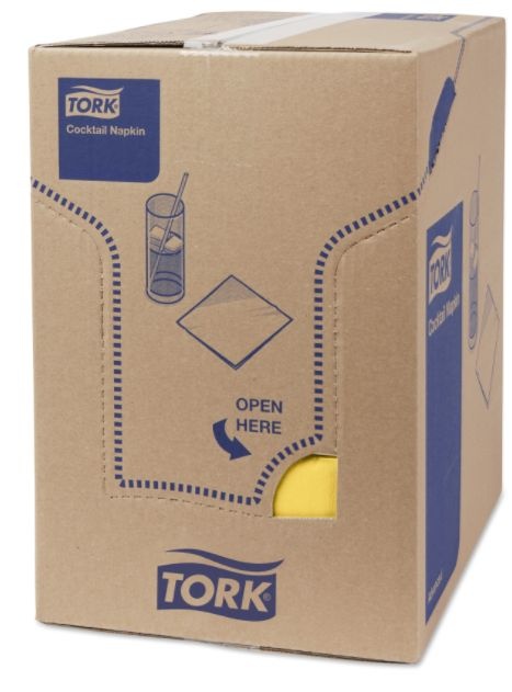 Tork Tork tissue servet 23x23cm 2-laags 1/4-vouw Geel 10x300