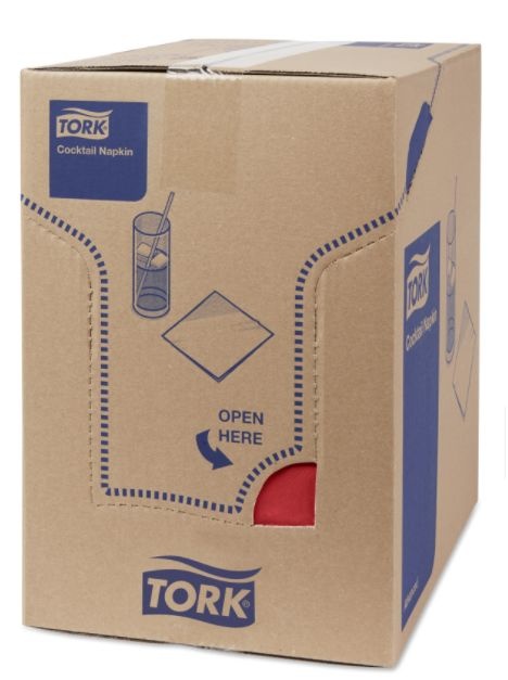 Tork Tork tissue servet 23x23cm 2-laags 1/4-vouw Bordeaux rood 10x300