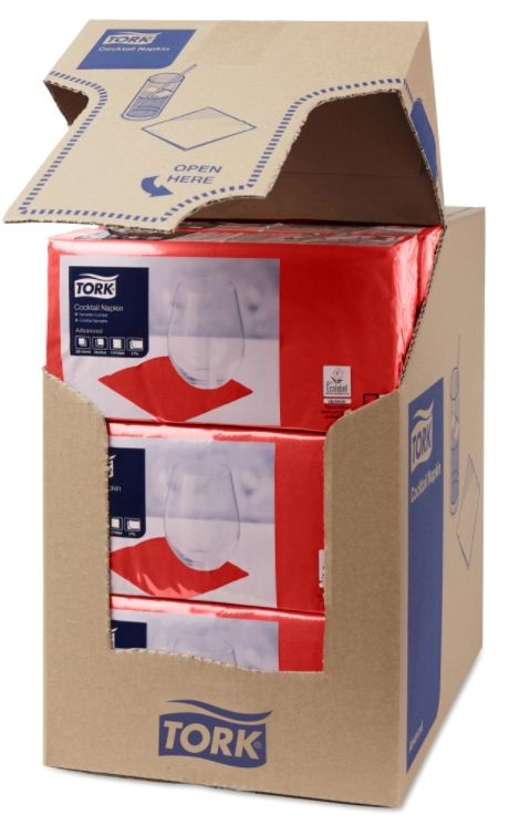 Tork Tork tissue servet 23x23cm 2-laags 1/4-vouw rood 10x300