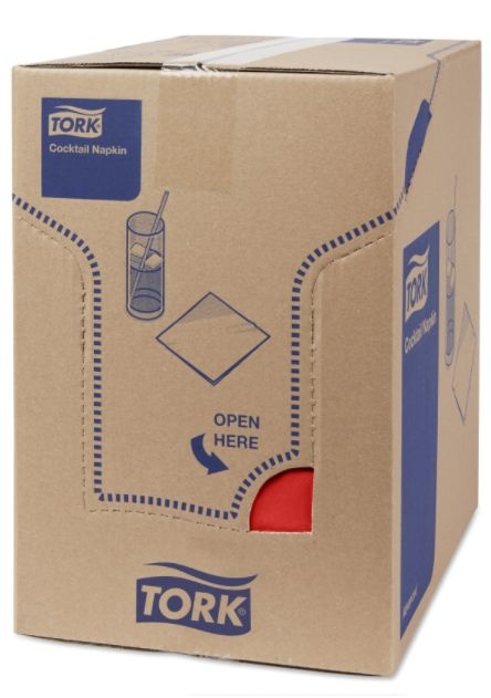 Tork Tork tissue servet 23x23cm 2-laags 1/4-vouw rood 10x300