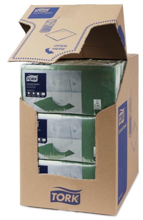 Tork Tork tissue servet 23x23cm 2-laags 1/4-vouw donkergroen 10x300