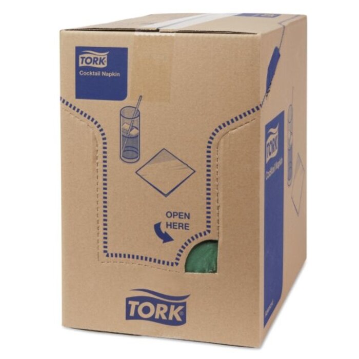 Tork Tork tissue servet 23x23cm 2-laags 1/4-vouw donkergroen 10x300
