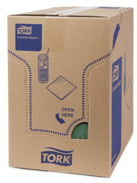 Tork Tork tissue servet 23x23cm 2-laags 1/4-vouw donkergroen 10x300