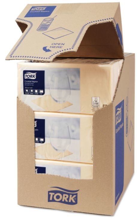 Tork Tork tissue servet 23x23cm 2-laags 1/4-vouw Zand 10x300