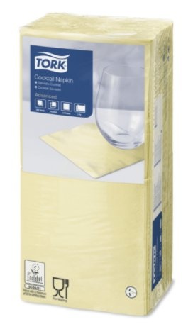 Tork Tork tissue servet 23x23cm 2-laags 1/4-vouw Champagne 10x300