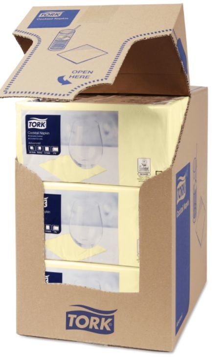 Tork Tork tissue servet 23x23cm 2-laags 1/4-vouw Champagne 10x300