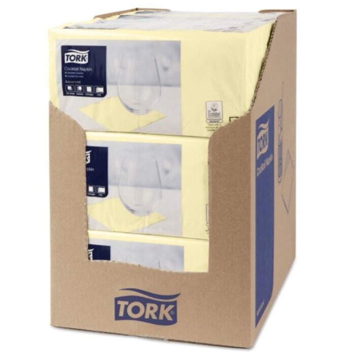 Tork Tork tissue servet 23x23cm 2-laags 1/4-vouw Champagne 10x300