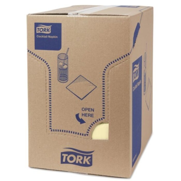 Tork Tork tissue servet 23x23cm 2-laags 1/4-vouw Champagne 10x300