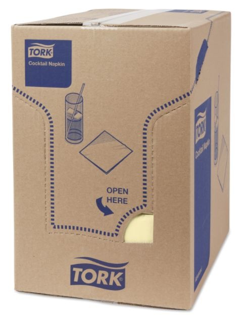 Tork Tork tissue servet 23x23cm 2-laags 1/4-vouw Champagne 10x300