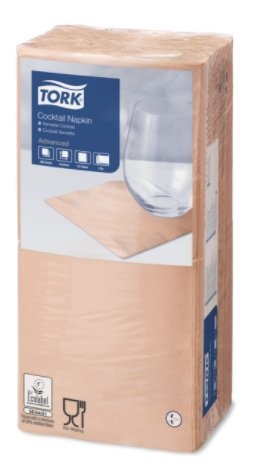 Tork Tork tissue servet 23x23cm 2-laags 1/4-vouw Perzik 10x300