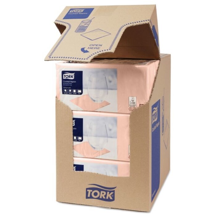 Tork Tork tissue servet 23x23cm 2-laags 1/4-vouw Perzik 10x300