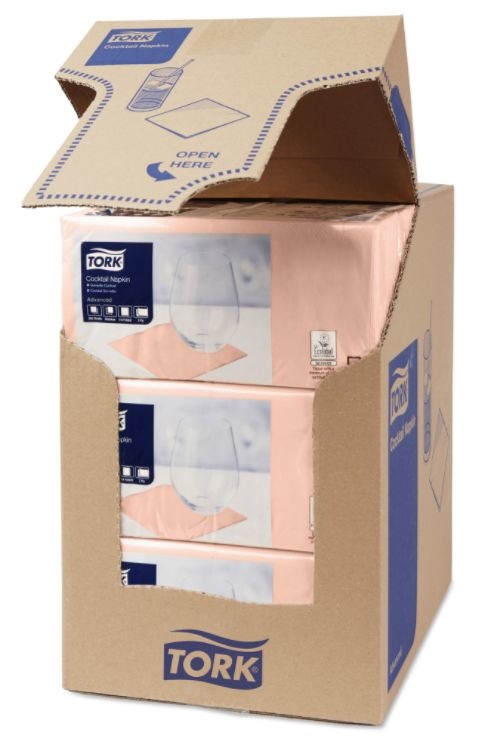 Tork Tork tissue servet 23x23cm 2-laags 1/4-vouw Perzik 10x300