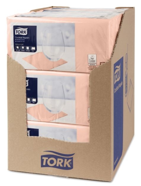 Tork Tork tissue servet 23x23cm 2-laags 1/4-vouw Perzik 10x300