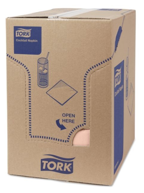 Tork Tork tissue servet 23x23cm 2-laags 1/4-vouw Perzik 10x300
