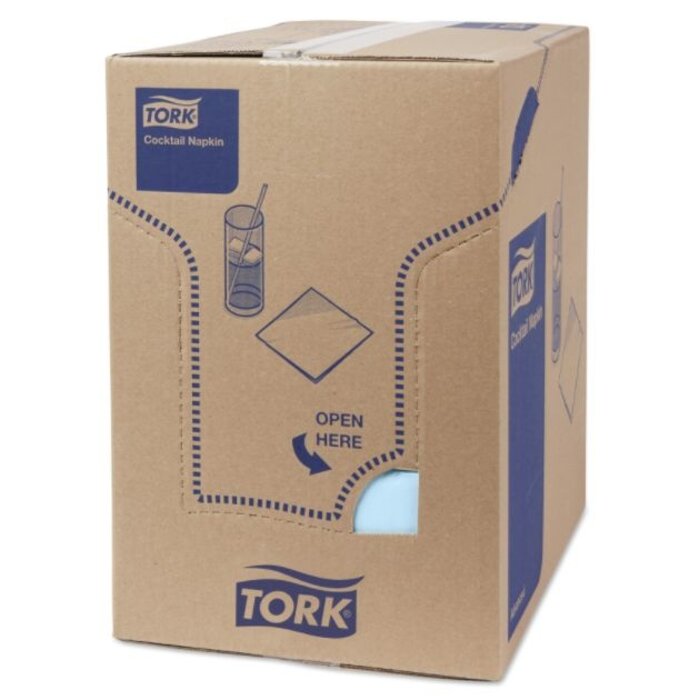 Tork Tork tissue servet 23x23cm 2-laags 1/4-vouw lichtblauw 10x300