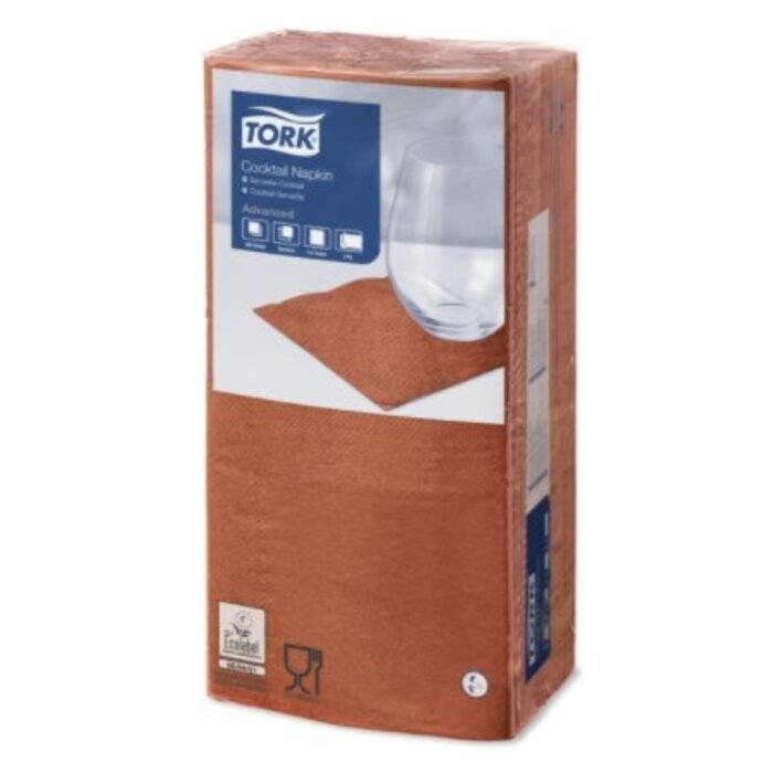 Tork Tork tissue servet 23x23cm 2-laags 1/4-vouw terracotta 10x300