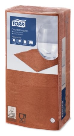 Tork Tork tissue servet 23x23cm 2-laags 1/4-vouw terracotta 10x300