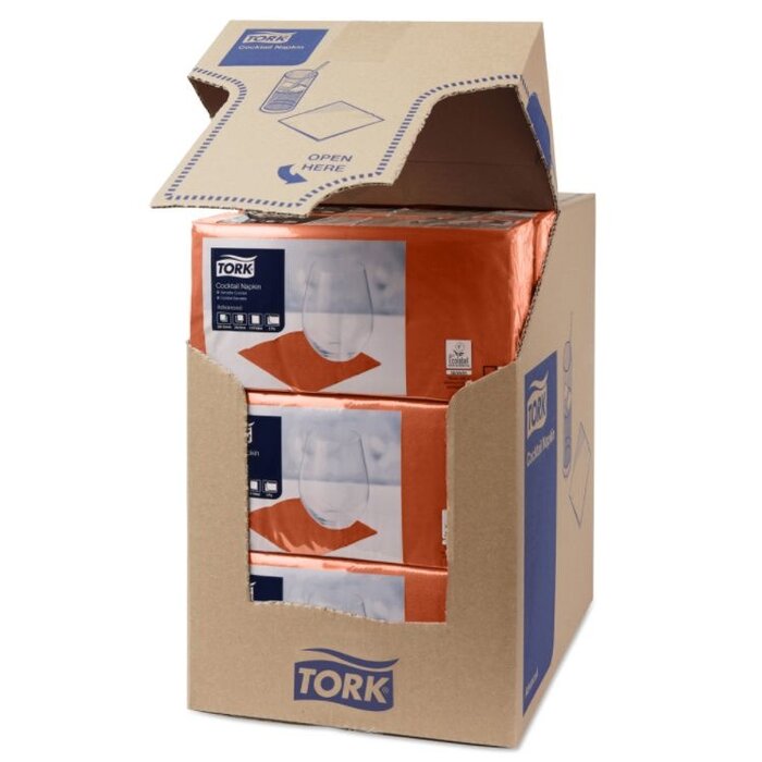 Tork Tork tissue servet 23x23cm 2-laags 1/4-vouw terracotta 10x300