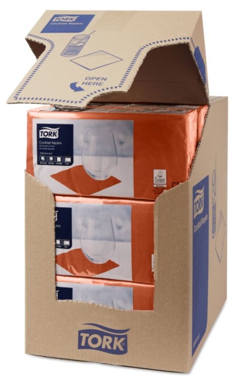 Tork Tork tissue servet 23x23cm 2-laags 1/4-vouw terracotta 10x300