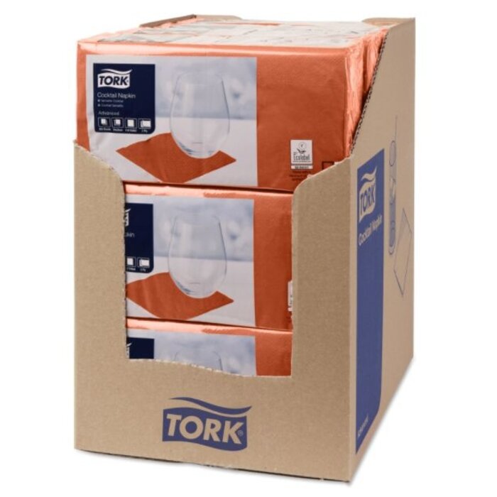 Tork Tork tissue servet 23x23cm 2-laags 1/4-vouw terracotta 10x300