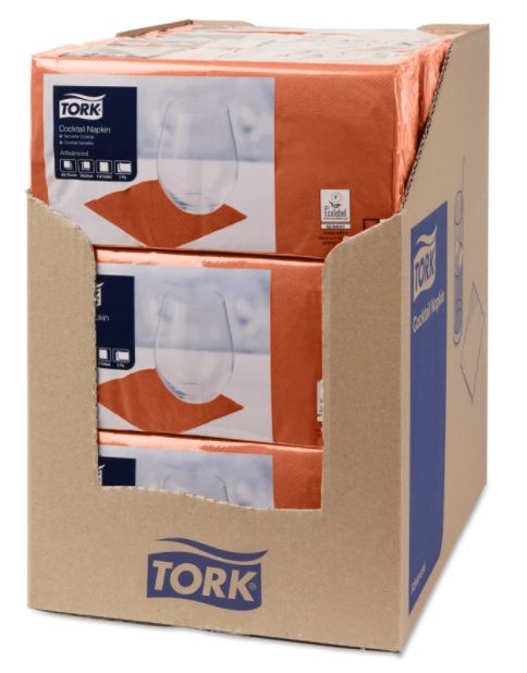 Tork Tork tissue servet 23x23cm 2-laags 1/4-vouw terracotta 10x300