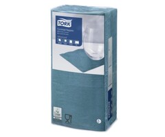 Tork Tork tissue servet 23x23cm 2-laags 1/4-vouw blauwgroen 10x300