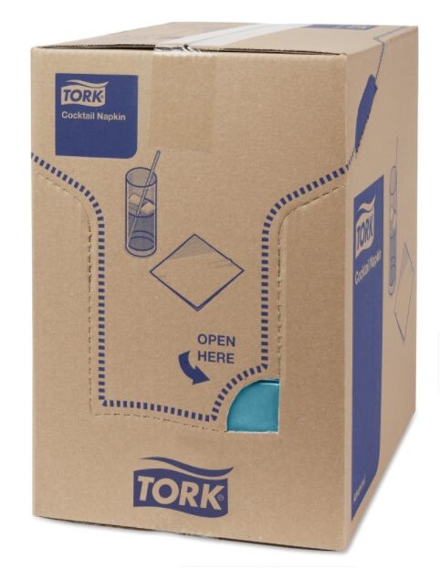 Tork Tork tissue servet 23x23cm 2-laags 1/4-vouw blauwgroen 10x300