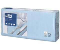 Tork Tork tissue servet 33x33cm 2-laags 1/4-vouw lichtblauw 10x200