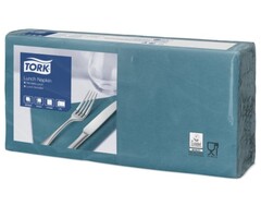 Tork Tork tissue servet 33x33cm 2-laags 1/4-vouw blauwgroen 10x200