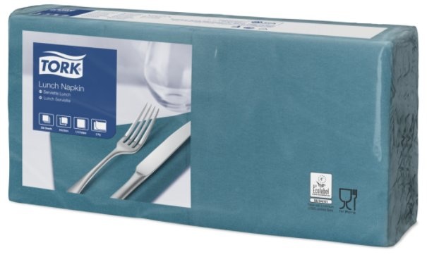 Tork Tork tissue servet 33x33cm 2-laags 1/4-vouw blauwgroen 10x200