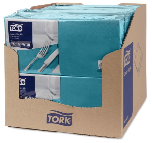 Tork Tork tissue servet 33x33cm 2-laags 1/4-vouw blauwgroen 10x200