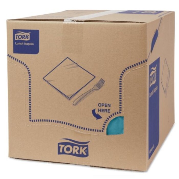 Tork Tork tissue servet 33x33cm 2-laags 1/4-vouw blauwgroen 10x200