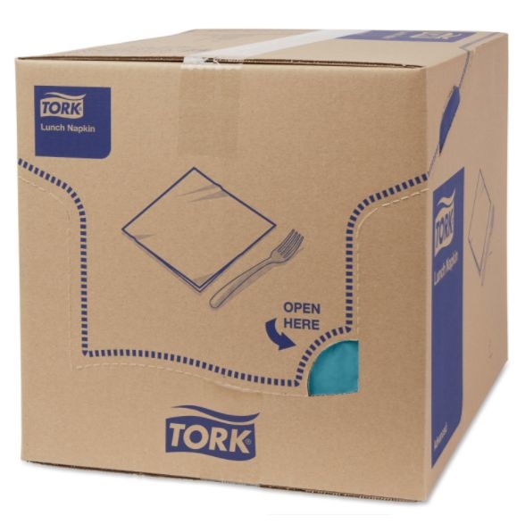 Tork Tork tissue servet 33x33cm 2-laags 1/4-vouw blauwgroen 10x200