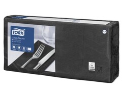 Tork Tork tissue servet 33x33cm 2-laags 1/4-vouw zwart 10x200