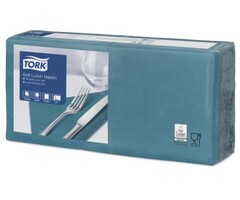 Tork Tork tissue servet 33x33cm 3-laags 1/4-vouw blauwgroen 10x150