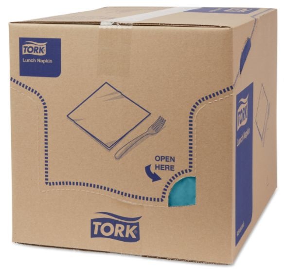 Tork Tork tissue servet 33x33cm 3-laags 1/4-vouw blauwgroen 10x150