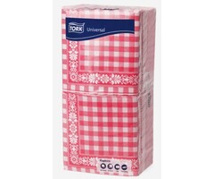 Tork Tork Lunchservet 33x33cm 1-laags 1/4-vouw 10x500 Red Check