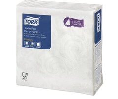 Tork Tork Textile Feel Dinnerservet 39x39cm 1-laags 1/4-vouw 12x50 Elegance wit